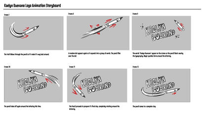 Kaelyn Buenano Logo Animation Storyboard Page 2 (2025)